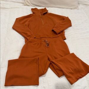 Rust Drawstring Track Pants - Women's Cozy Joggers